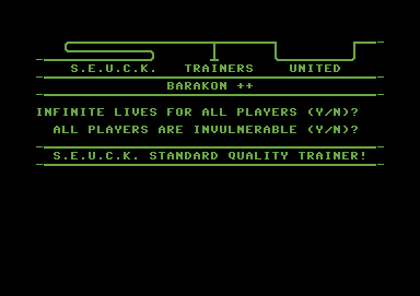 Press Y to activate trainers, N to switch them off